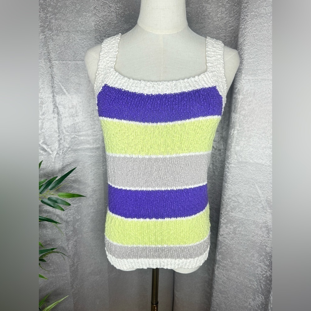 Anthropologie Women’s Callahan Multicolor Stripe Knit Sweater Tank Sz S - Picture 3 of 10